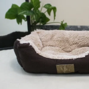 Padded Bed for Cats & Dogs with Faux Fur interior