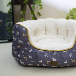 Snuggle Comfort Dog Bed with Deep Round Shape and Plush Fur