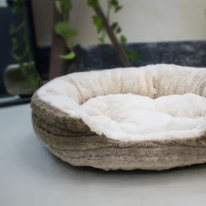 Soft Oval Dog & Cat Bed with Water-Resistant base