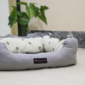 Cute Printed Pet Bed with Reversible design and Removable Cushion