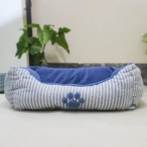 Reversible Blue Corduroy Pet Bed with Cotton Exterior